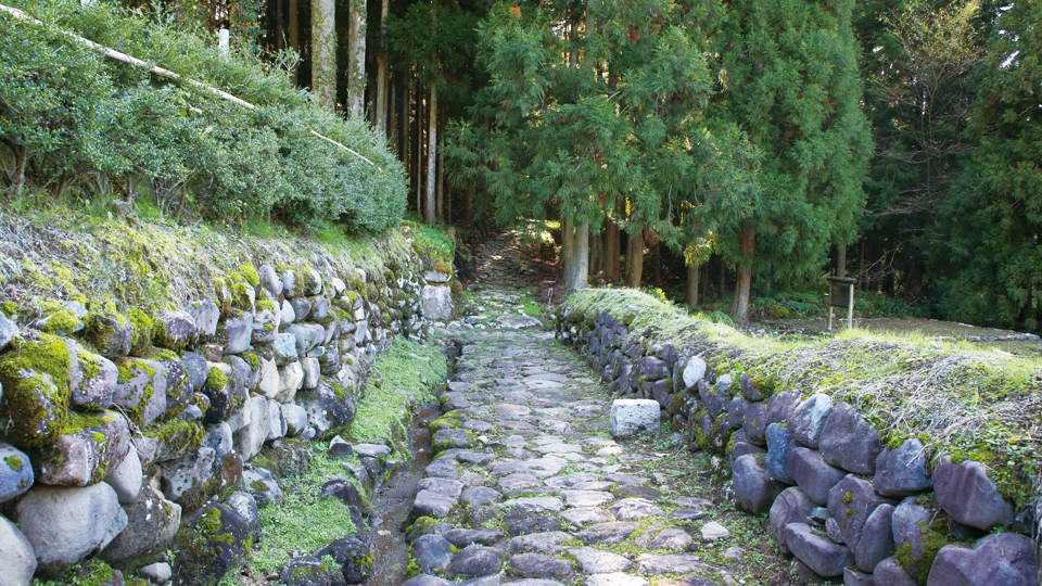 平泉寺白山神社・中世纪的石板路