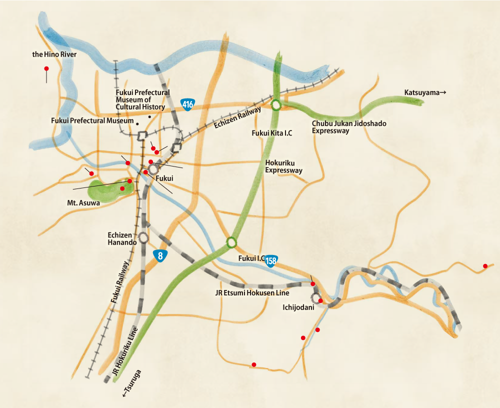 Fukui area map